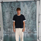 Double Tone Trendy T-Shirt Navy & Natural 