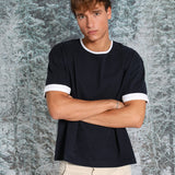 Double Tone Trendy T-Shirt Navy & Natural 