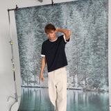 Double Tone Trendy T-Shirt Navy & Natural 