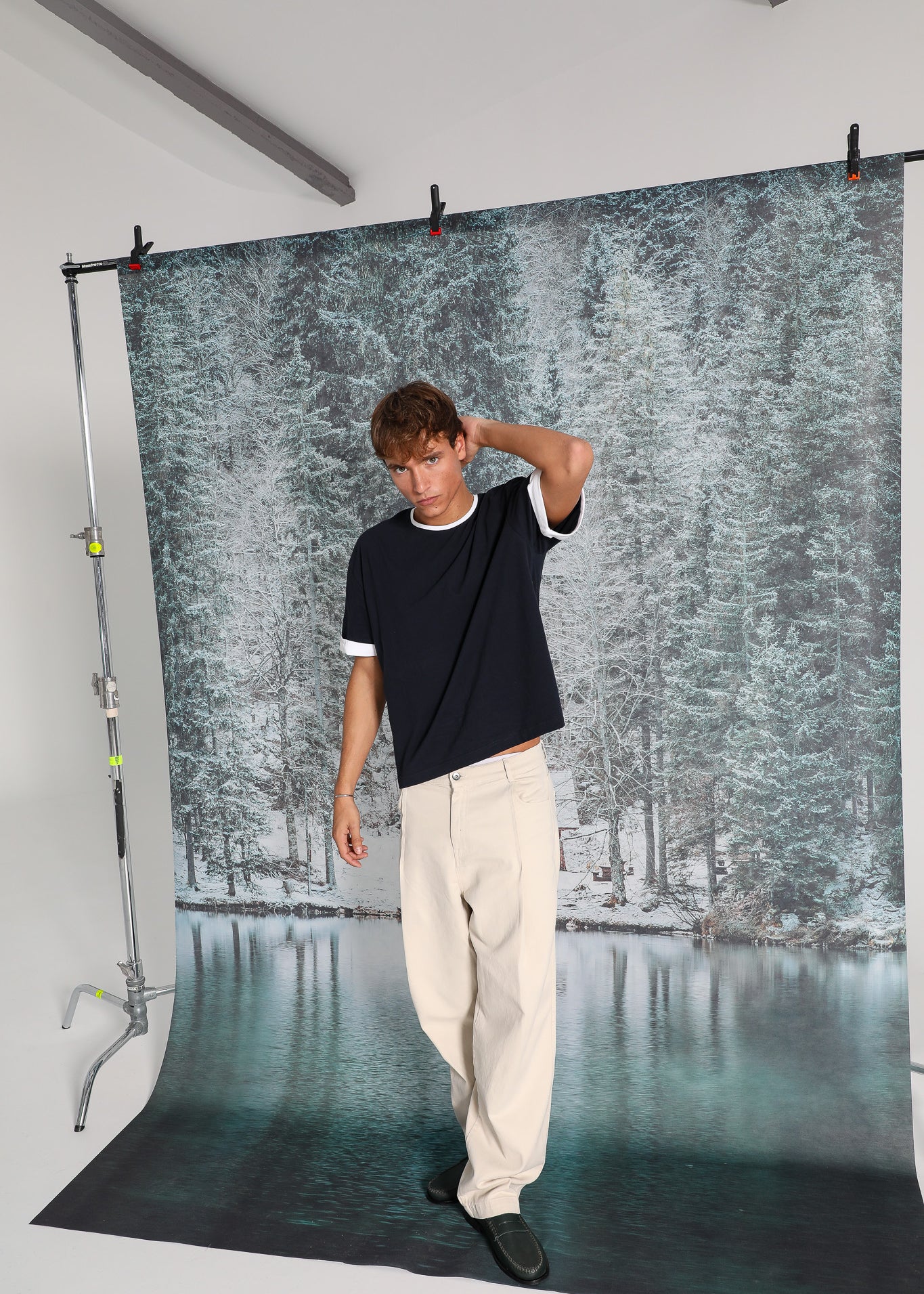Double Tone Trendy T-Shirt Navy & Natural 
