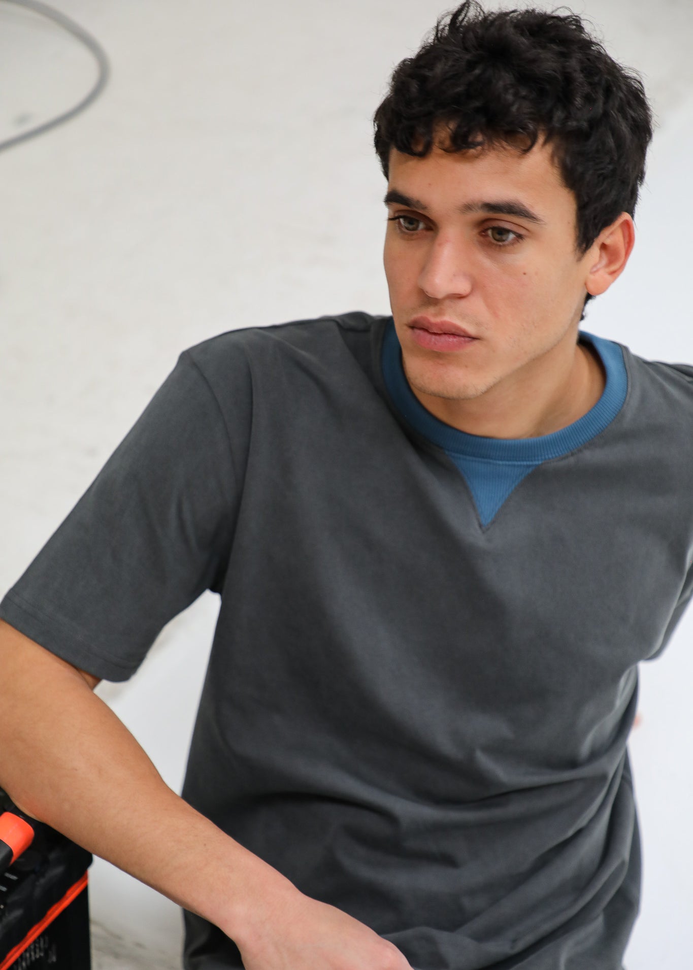 Double Tone Trendy T-Shirt Black & Petrol