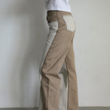 Double Tone Jeans Taupe & Beige