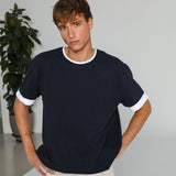 Double Tone Trendy T-Shirt Navy & Natural 