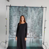 Back Hole Long Dress Dark Blue