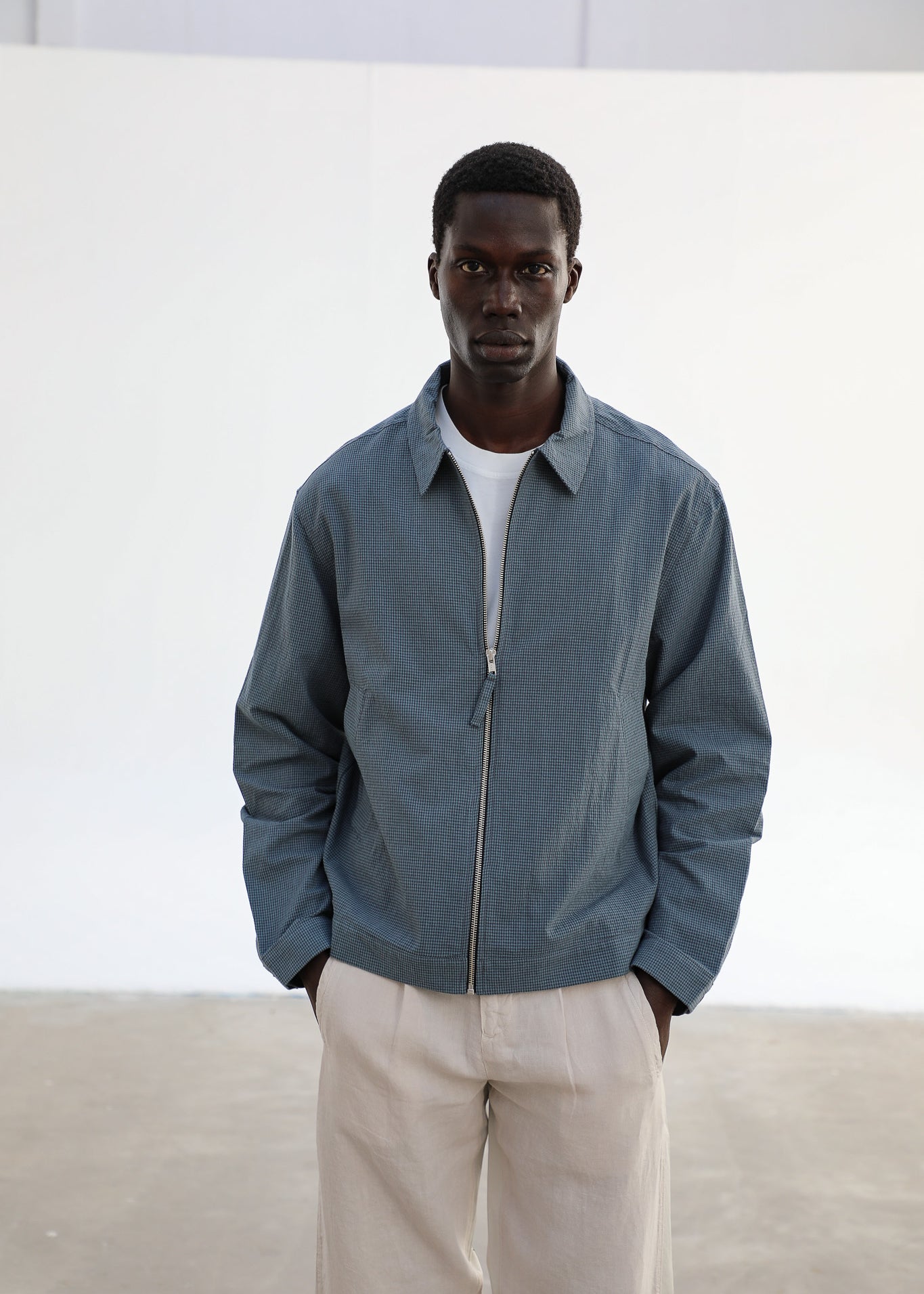 Square Modern Jacket Blue