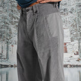 Corduroy Modern Comfy Pleated Pants Dark Grey