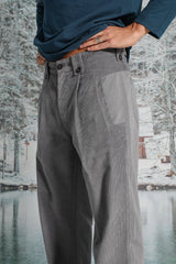 Corduroy Modern Comfy Pleated Pants Dark Grey