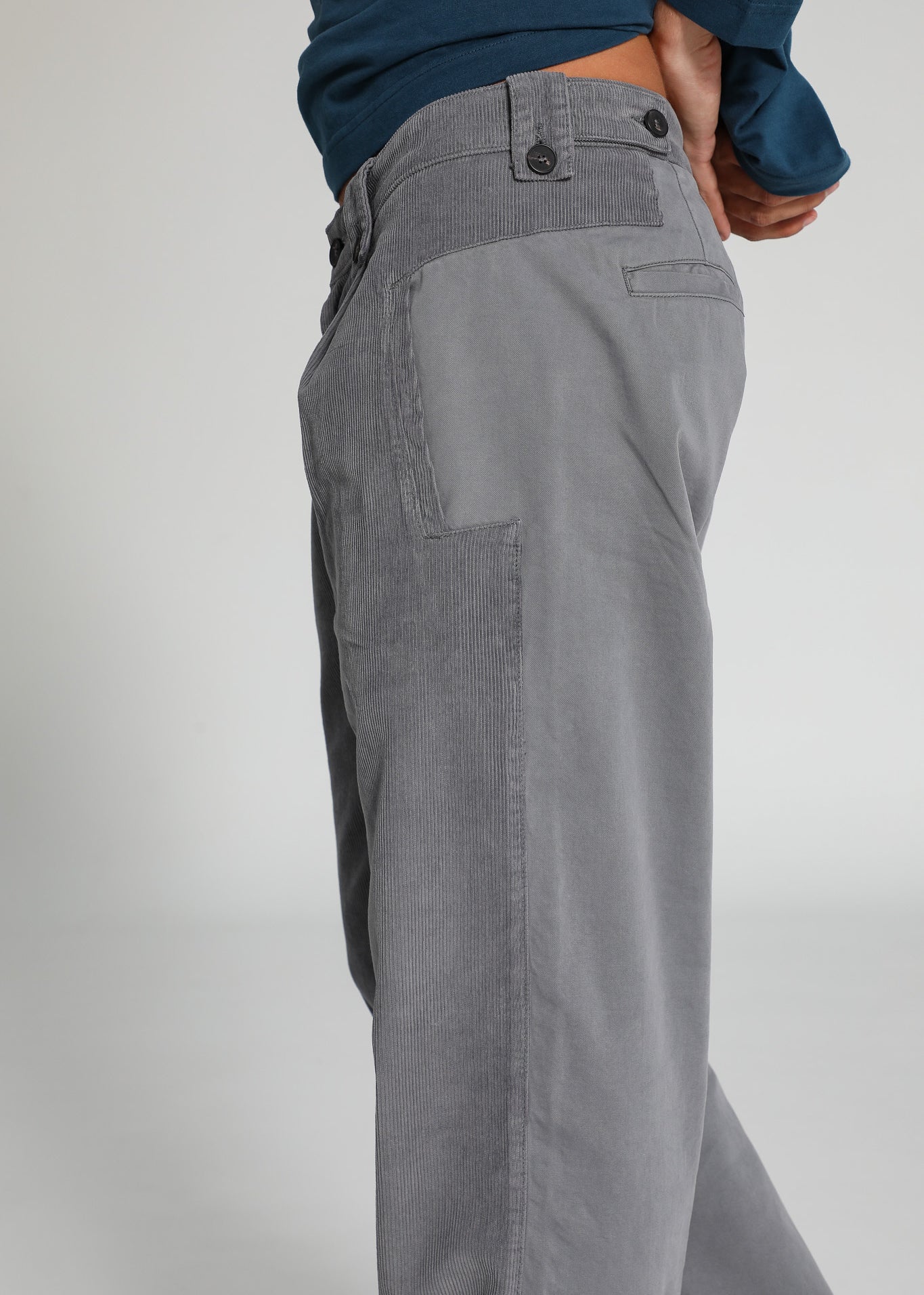 Corduroy Modern Comfy Pleated Pants Dark Grey