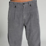 Corduroy Modern Comfy Pleated Pants Dark Grey