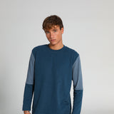 Trendy Contrast T-Shirt Blue