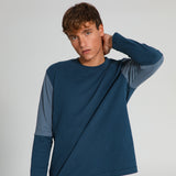 Trendy Contrast T-Shirt Blue