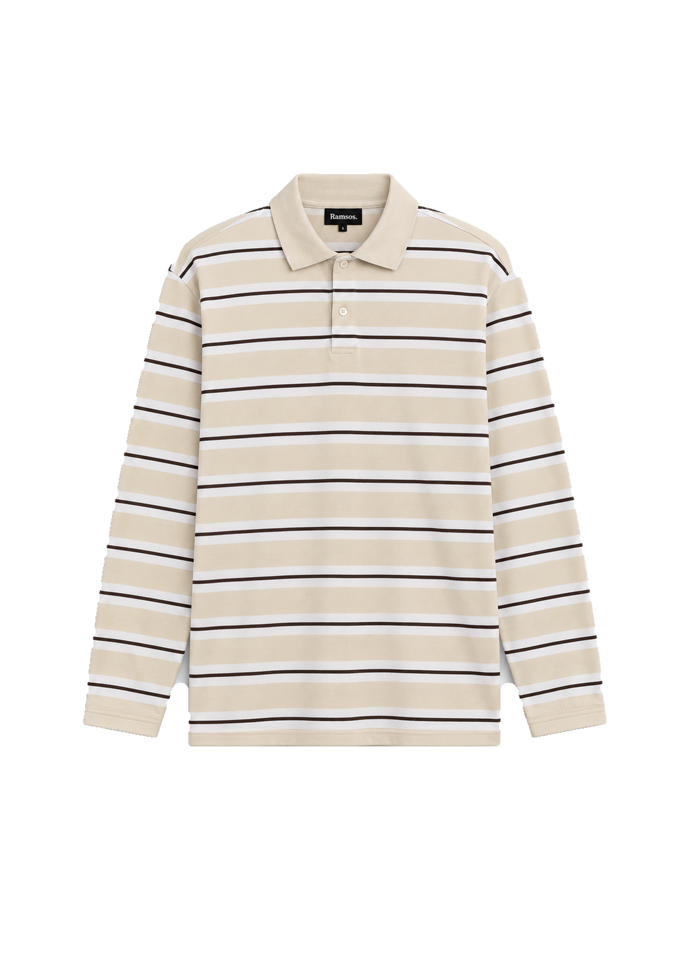 Stripes Polo Sweater Beige & White