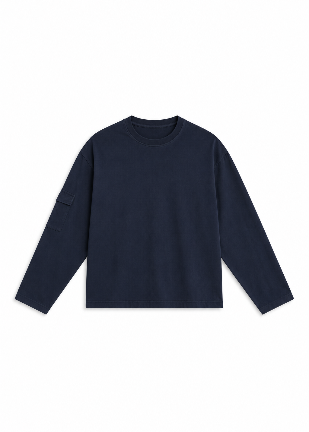 Soft Modern Long Trendy Side Pocket Dark Navy