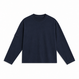 Soft Modern Long Trendy Side Pocket Dark Navy