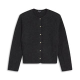 Wool Coat Buttons Dark Grey