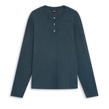 Long Trendy Buttons T-Shirt Stripes Blue