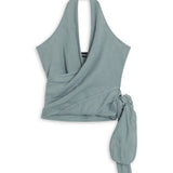 Linen Mix Top Light Blue