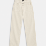 Retro Comfy Buttons Pants Beige