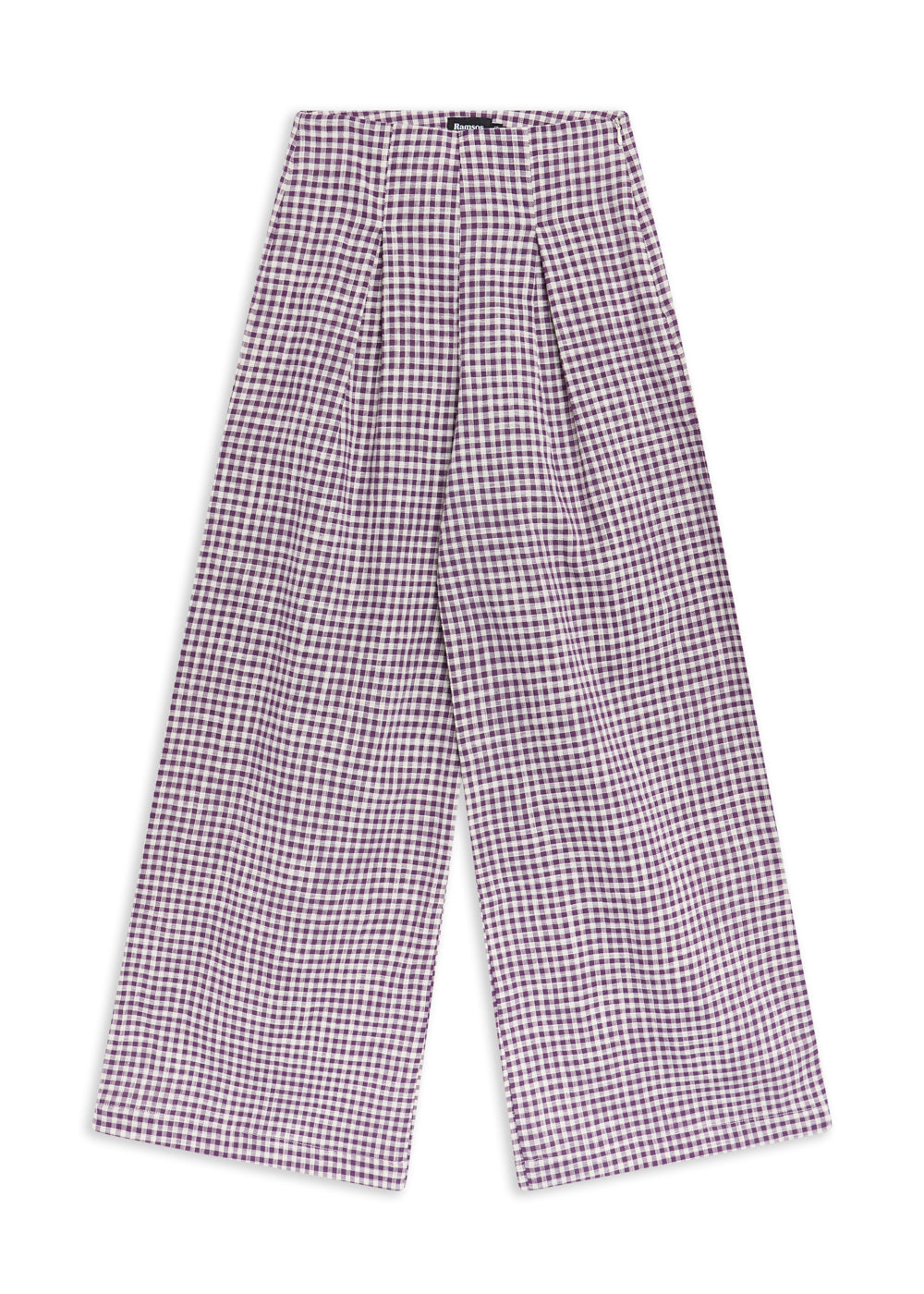Vichy Pleated Pants Purple & White