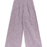Vichy Pleated Pants Purple & White