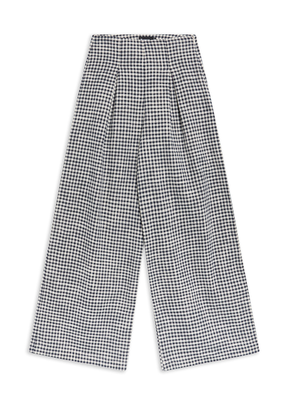 Vichy Pleated Pants Navy & White