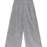 Vichy Pleated Pants Navy & White