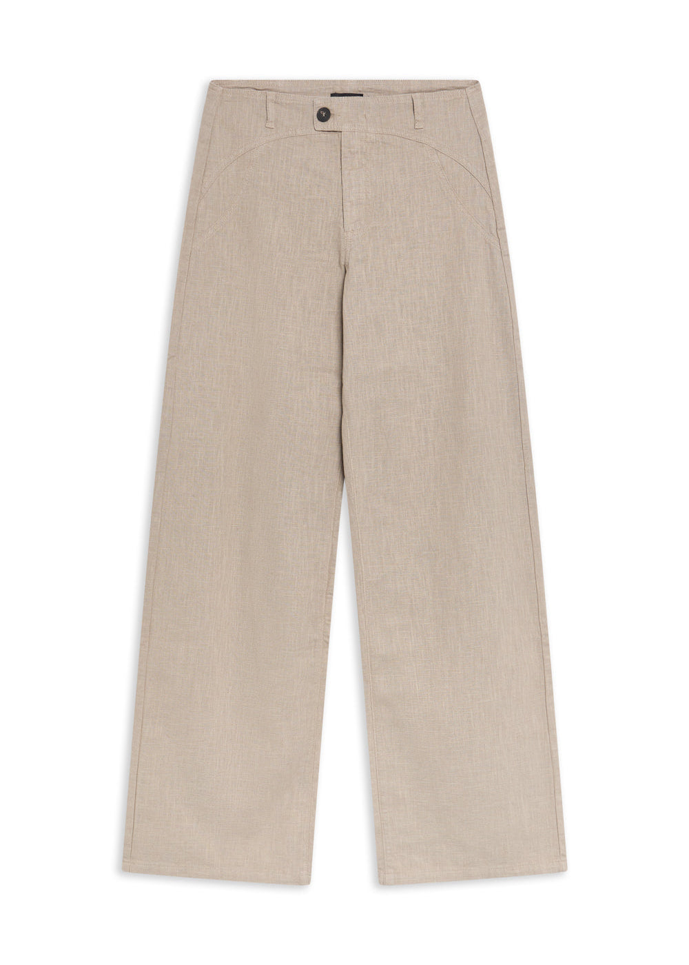 Low Waist Linen Pants Taupe