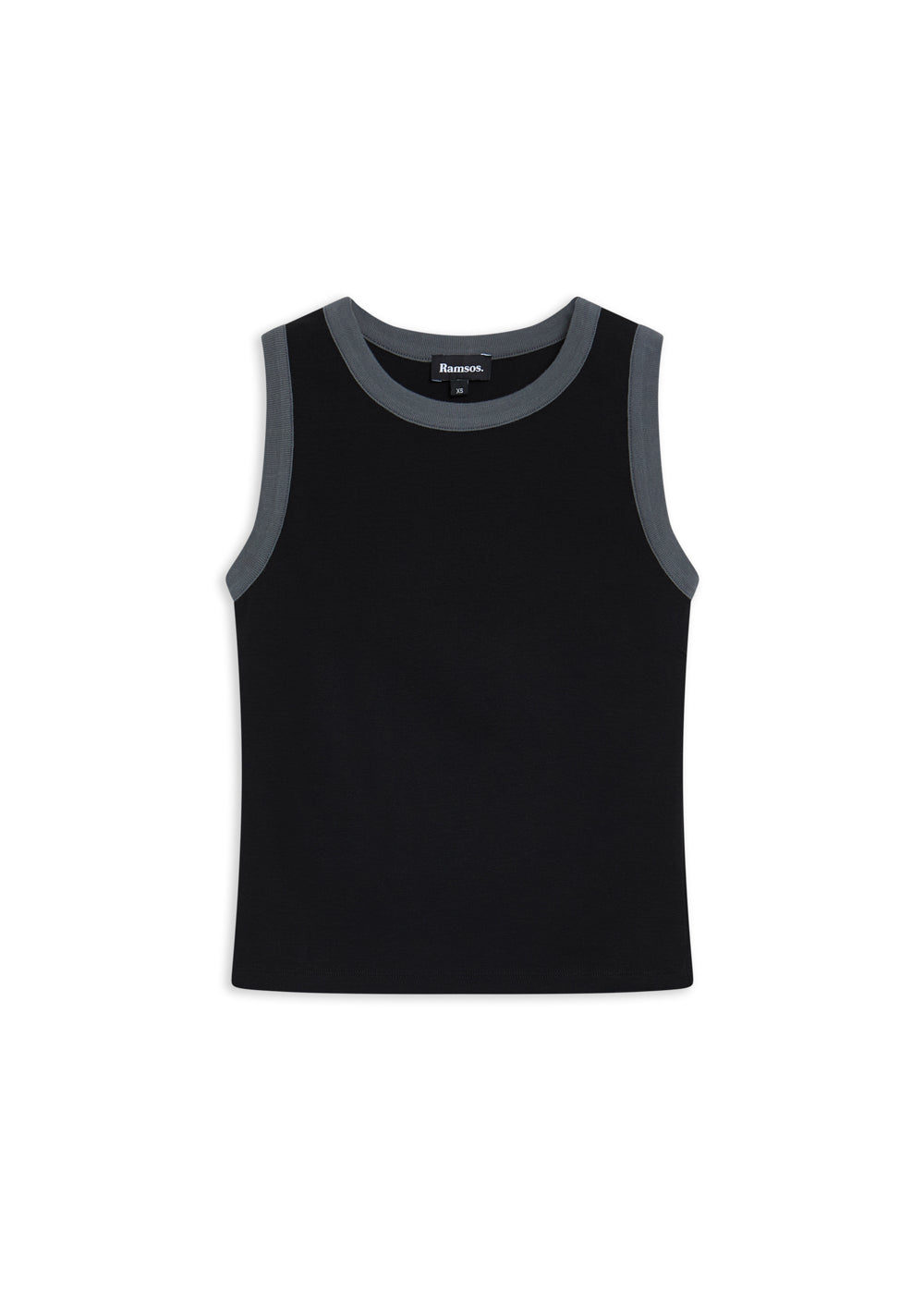 Ringer Tank Top Black & Grey