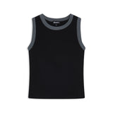 Ringer Tank Top Black & Grey