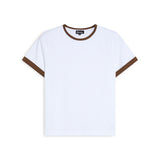 Short Ringer T-Shirt Brown & White