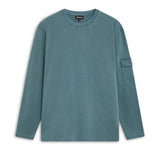 Long Trendy Side Pocket T-Shirt Dark Green
