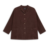 Linen Open Back Jacket Brown