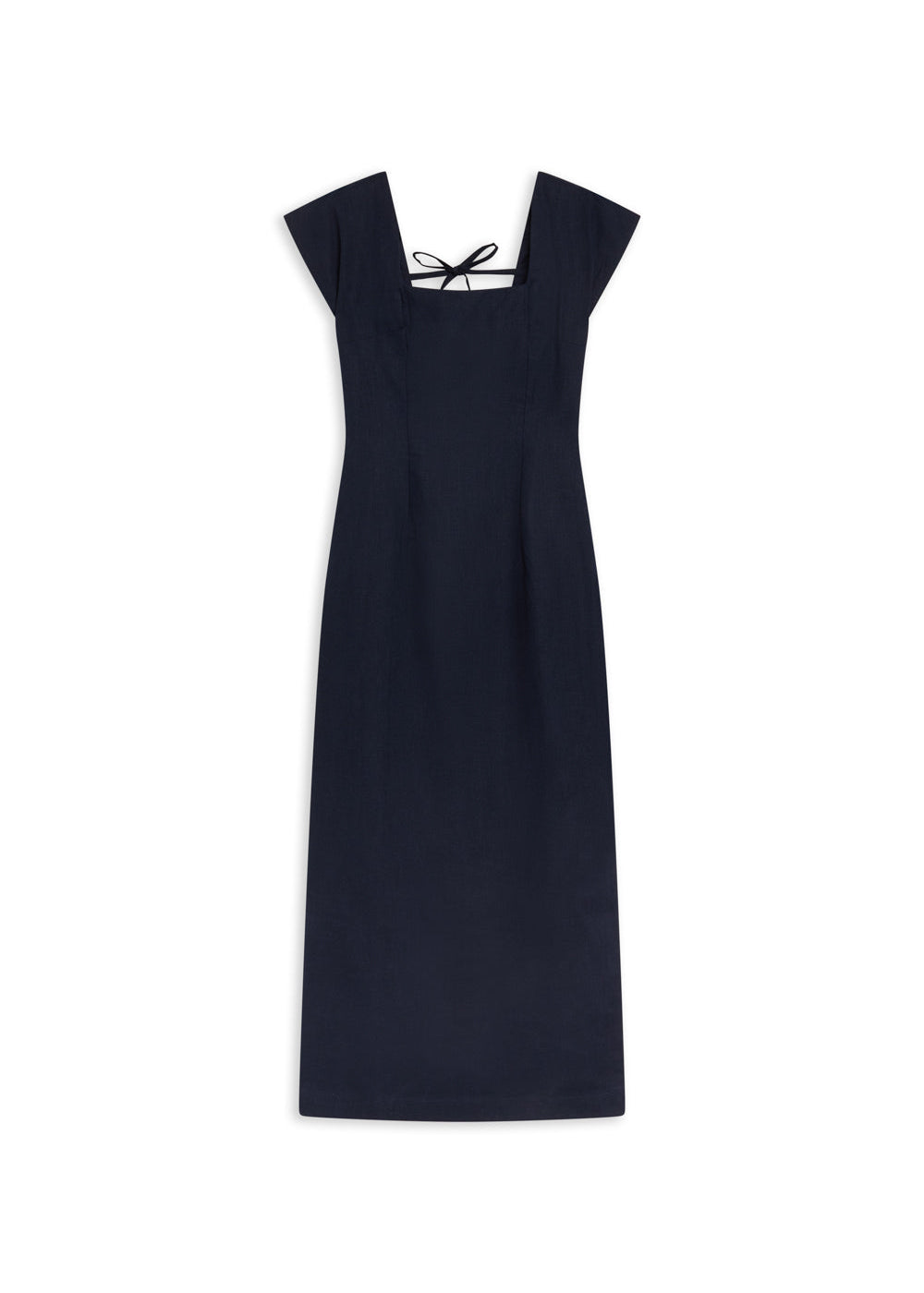 Square Linen Dress Navy