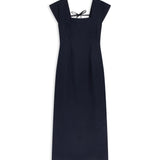 Square Linen Dress Navy