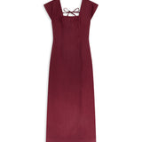 Square Linen Dress Cherry