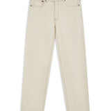 Wide Denim Seams Pants Beige