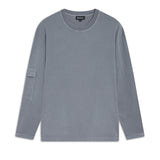 Long Pocket Modern Trendy T-Shirt Grey