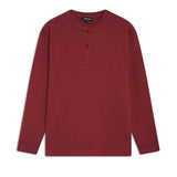 Long Vintage Button Sweatshirt Red