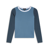 Triple Tone Long T-Shirt Blue