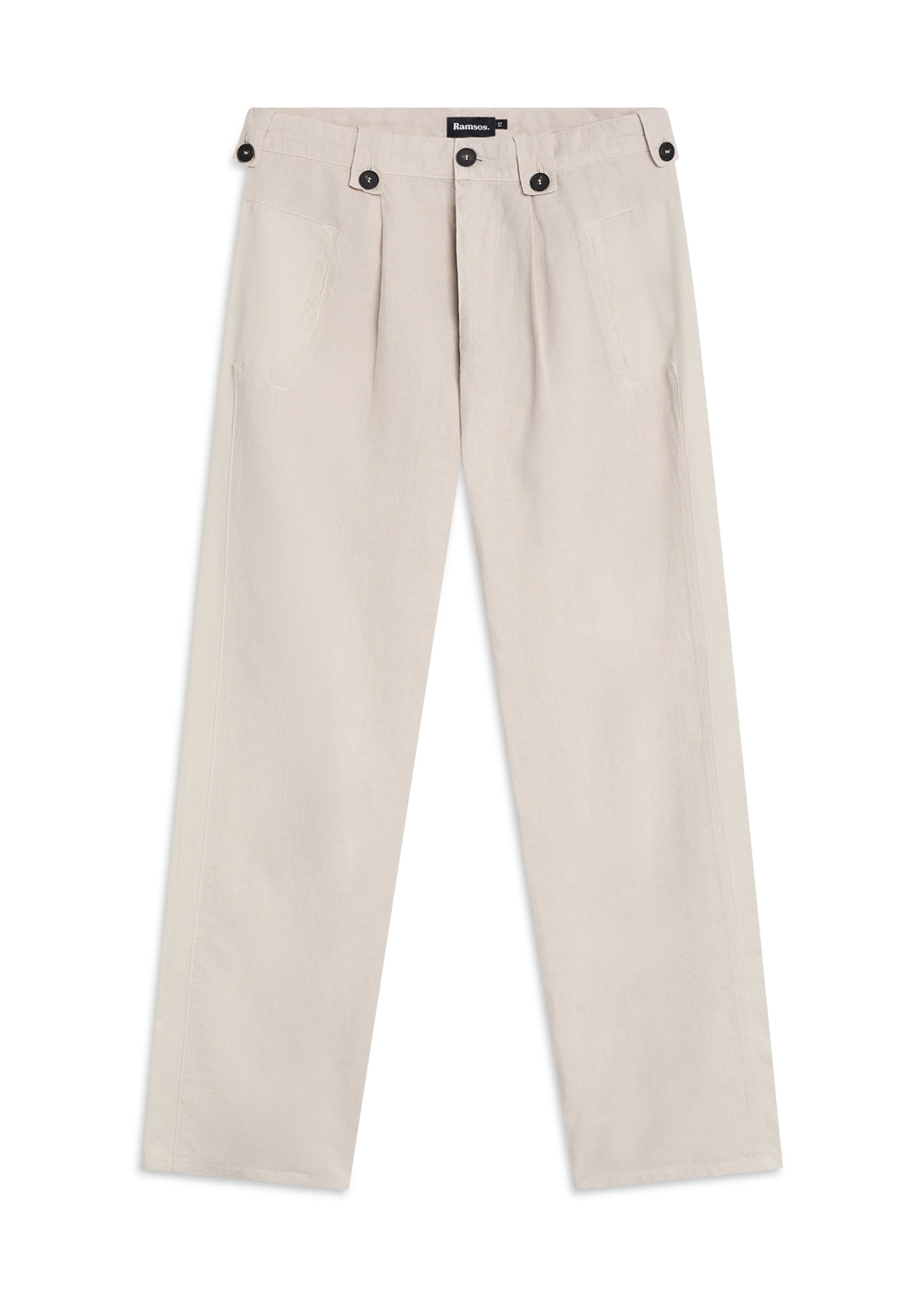 Linen Modern Pleated Pants Beige