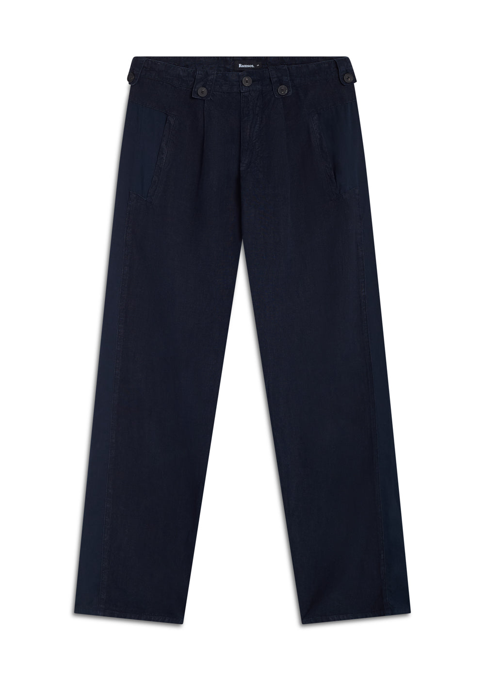 Linen Modern Pleated Pants Navy