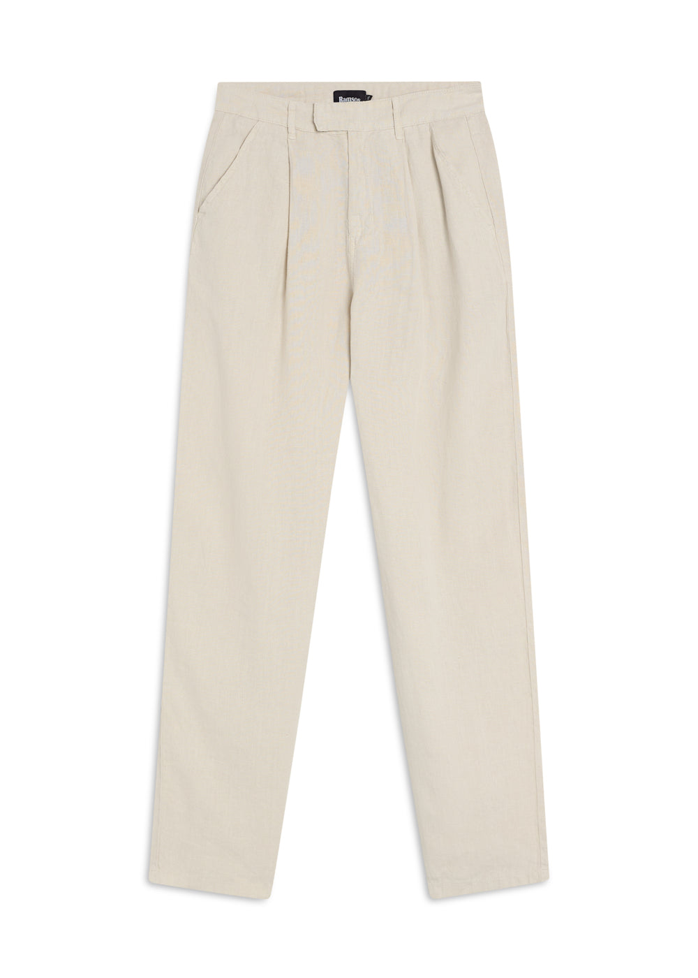 Crossed Linen Pleated Pants Beige