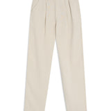 Crossed Linen Pleated Pants Beige