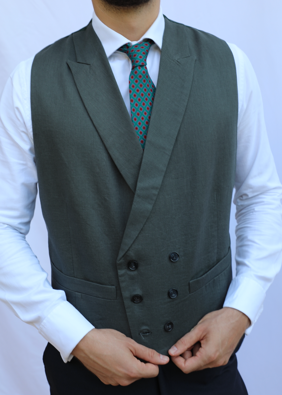 Linen Vest Green