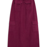 Cool Linen Skirt Burgundy