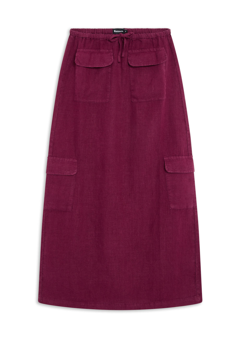 Cool Linen Skirt Burgundy