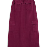 Cool Linen Skirt Burgundy