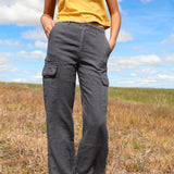 Pocket Linen Pants Grey Petrol