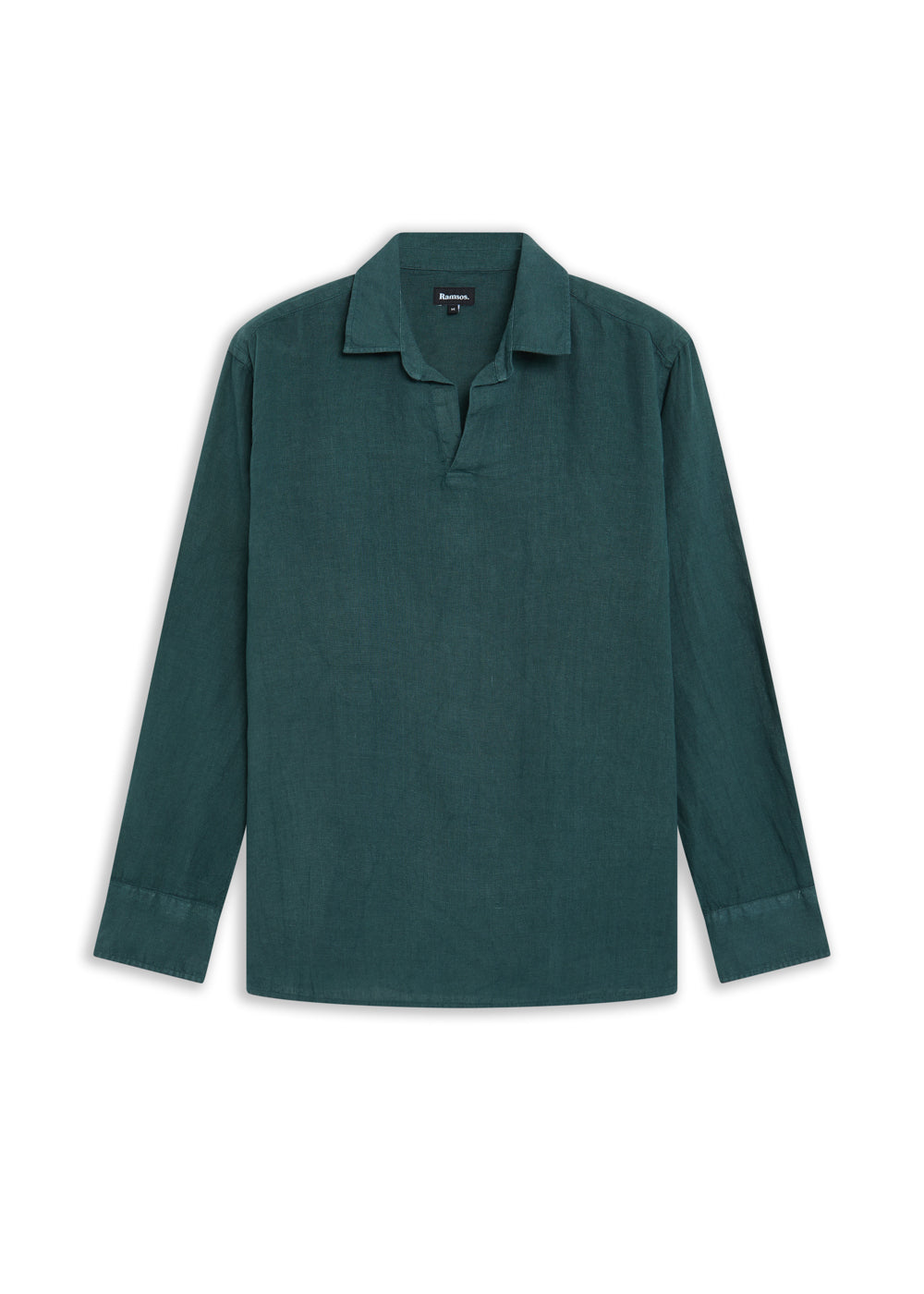 Linen Modern Polo Dark Green