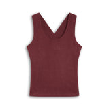 Crossed Linen Top Burgundy